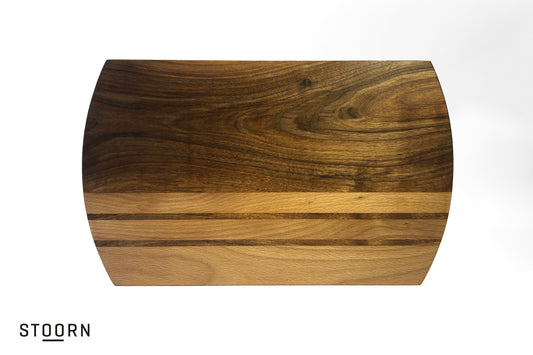 Walnut and beech curved cutting board - LI_WA_04